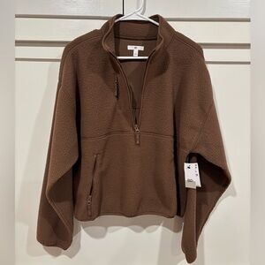BP Brown Quarter-Zip Fleece Pullover